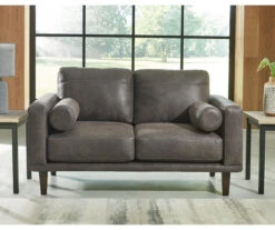 Arroyo Smoke Faux Leather Loveseat 11 Arroyo Smoke Faux Leather Loveseat -Northlight Outlet Home Store 810594589 2 1