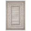 Summertime Gray & Ivory Geometric Borders Outdoor Area Rug