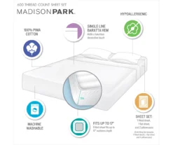 Light Gray 600-Thread Count Pima Cotton King 4-Piece Sheet Set -Northlight Outlet Home Store 810595439 810595440 810595711 810595713 D0 12