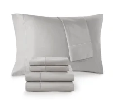 Light Gray 600-Thread Count Pima Cotton King 4-Piece Sheet Set -Northlight Outlet Home Store 810595439 810595440 810595711 810595713 X0 5