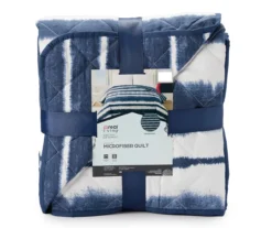 Real Living Grecian Getaway Navy & White Tie-Dye Stripe Reversible Microfiber Quilt 7 Real Living Grecian Getaway Navy & White Tie-Dye Stripe Reversible Microfiber Quilt -Northlight Outlet Home Store 810595669 1 A8