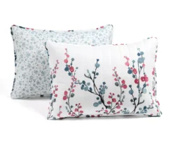 Lush Decor Mirabelle Blue & Dark Pink Watercolor Floral Quilt Set -Northlight Outlet Home Store 810595972 6