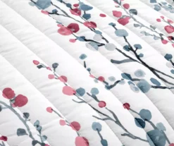 Lush Decor Mirabelle Blue & Dark Pink Watercolor Floral Quilt Set -Northlight Outlet Home Store 810595973 2