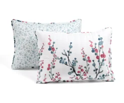 Lush Decor Mirabelle Blue & Dark Pink Watercolor Floral Quilt Set -Northlight Outlet Home Store 810595973 6