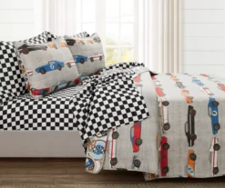Lush Decor Beige Multi-Color Race Cars Quilt Set -Northlight Outlet Home Store 810595975 1