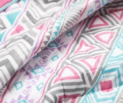 Lush Decor Pink & Turquoise Geometric Stripe Reversible Quilt Set -Northlight Outlet Home Store 810596001 2