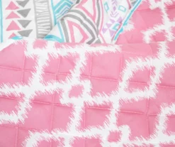 Lush Decor Pink & Turquoise Geometric Stripe Reversible Quilt Set -Northlight Outlet Home Store 810596001 3