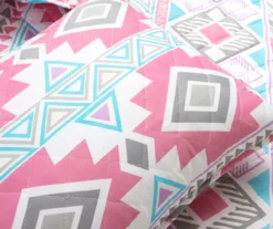 Lush Decor Pink & Turquoise Geometric Stripe Reversible Quilt Set -Northlight Outlet Home Store 810596001 4