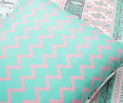 Pink & Aqua Boho Llama Reversible Twin 2-Piece Quilt Set -Northlight Outlet Home Store 810596018 5