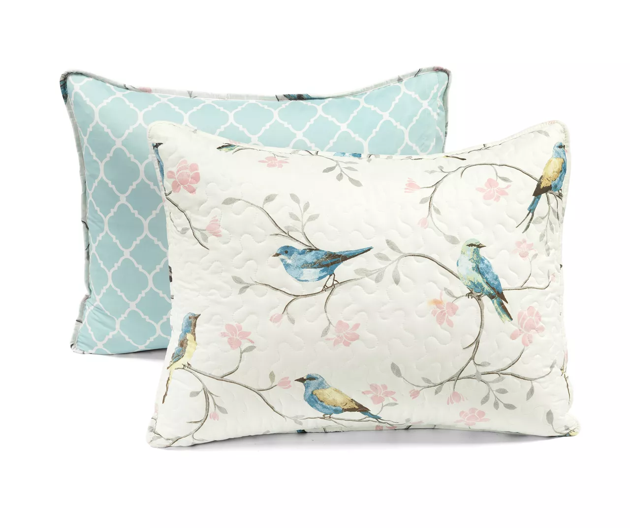 Lush Decor White, Blue & Pink Bird & Floral Reversible Quilt Set 14 Lush Decor White, Blue & Pink Bird & Floral Reversible Quilt Set - Image 14