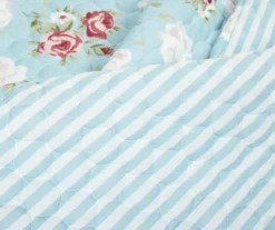 Lush Decor Blue & Blush Floral Ruffle-Trim Reversible Quilt Set -Northlight Outlet Home Store 810596027 3
