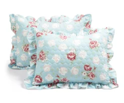 Lush Decor Blue & Blush Floral Ruffle-Trim Reversible Quilt Set -Northlight Outlet Home Store 810596028 6