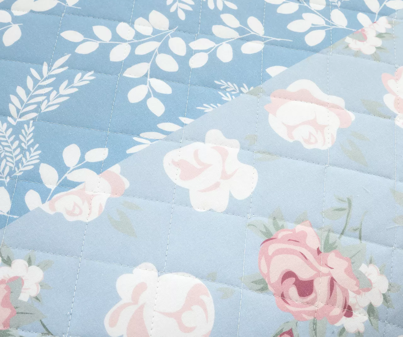 Lush Decor Blue Floral & Stripe Cotton Reversible Quilt Set 11 Lush Decor Blue Floral & Stripe Cotton Reversible Quilt Set - Image 11