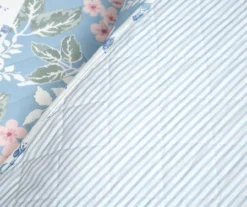 Lush Decor Blue Floral & Stripe Cotton Reversible Quilt Set 25 Lush Decor Blue Floral & Stripe Cotton Reversible Quilt Set -Northlight Outlet Home Store 810596052 4