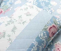 Lush Decor Blue Floral & Stripe Cotton Reversible Quilt Set 26 Lush Decor Blue Floral & Stripe Cotton Reversible Quilt Set -Northlight Outlet Home Store 810596052 5