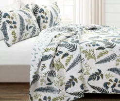 Lush Decor Devonia White & Green Botanical Reversible Cotton Quilt Set -Northlight Outlet Home Store 810596064 1