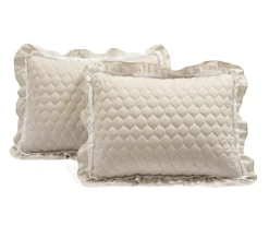 Ella Beige Ruffle & Lace-Trim Full/Queen 3-Piece Quilt Set -Northlight Outlet Home Store 810596067 6