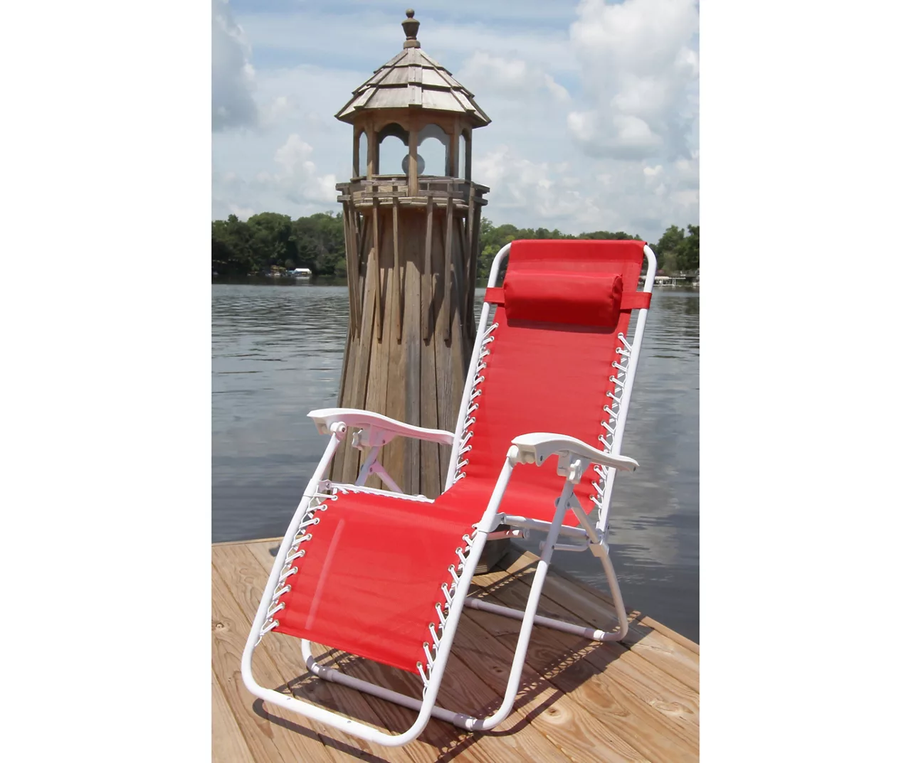 Red Zero Gravity Outdoor Lounge Chair Recliner 2 Red Zero Gravity Outdoor Lounge Chair Recliner - Image 2