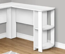 White L-Shaped Corner Desk With Open Storage -Northlight Outlet Home Store 810597220 3