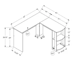 White L-Shaped Corner Desk With Open Storage -Northlight Outlet Home Store 810597220 4