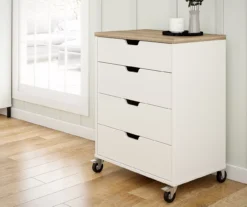 Evolution Vantage White & Weathered Oak 4-Drawer Storage Cart -Northlight Outlet Home Store 810597741 5