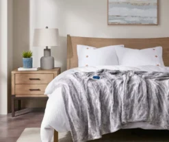 Marselle Stripe Faux Fur Heated Throw, (50" X 70") -Northlight Outlet Home Store 810598130 1