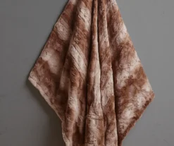 Marselle Stripe Faux Fur Heated Throw, (50" X 70") -Northlight Outlet Home Store 810598131 2