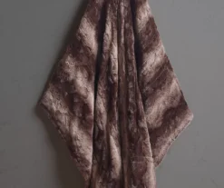 Marselle Stripe Faux Fur Heated Throw, (50" X 70") -Northlight Outlet Home Store 810598132 2