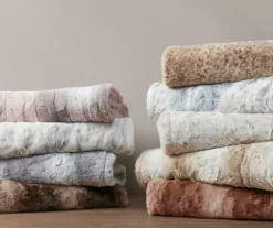 Marselle Stripe Faux Fur Heated Throw, (50" X 70") -Northlight Outlet Home Store 810598132 6