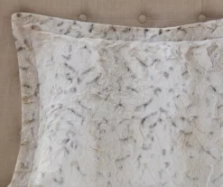 Marselle White & Tan Snow Leopard Print Faux Fur King 4-Piece Comforter Set -Northlight Outlet Home Store 810598174 810598175 5