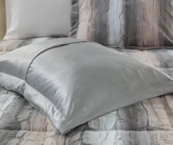 Marselle Blush & Gray Stripe Faux Fur King 4-Piece Comforter Set 14 Marselle Blush & Gray Stripe Faux Fur King 4-Piece Comforter Set -Northlight Outlet Home Store 810598176 810598177 6