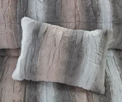 Marselle Blush & Gray Stripe Faux Fur King 4-Piece Comforter Set 15 Marselle Blush & Gray Stripe Faux Fur King 4-Piece Comforter Set -Northlight Outlet Home Store 810598176 810598177 7