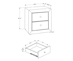 Monarch Faux Leather Nightstand -Northlight Outlet Home Store 810598394 A7