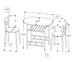 Monarch 3-Piece Dining Set -Northlight Outlet Home Store 810598491 A7