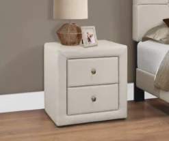 Monarch Linen Upholstered Nightstand -Northlight Outlet Home Store 810598501 B0