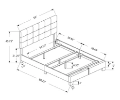 Monarch Linen Tufted Low Profile Bed -Northlight Outlet Home Store 810598502 A7