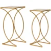 Gold Glass Top 2-Piece Nesting Accent Table Set
