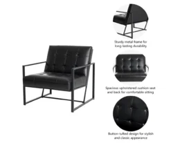 Glitzhome Modern Industrial Faux Leather Accent Chairs, 2-Pack -Northlight Outlet Home Store 810598914 A0 7