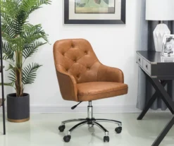 Caramel Brown Faux Leather Tufted Adjustable Office Chair 10 Caramel Brown Faux Leather Tufted Adjustable Office Chair -Northlight Outlet Home Store 810598931 A0 3