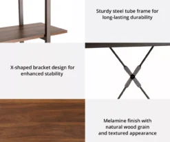 Walnut Modern Open 4-Shelf Bookcase 11 Walnut Modern Open 4-Shelf Bookcase -Northlight Outlet Home Store 810598940 A0 6