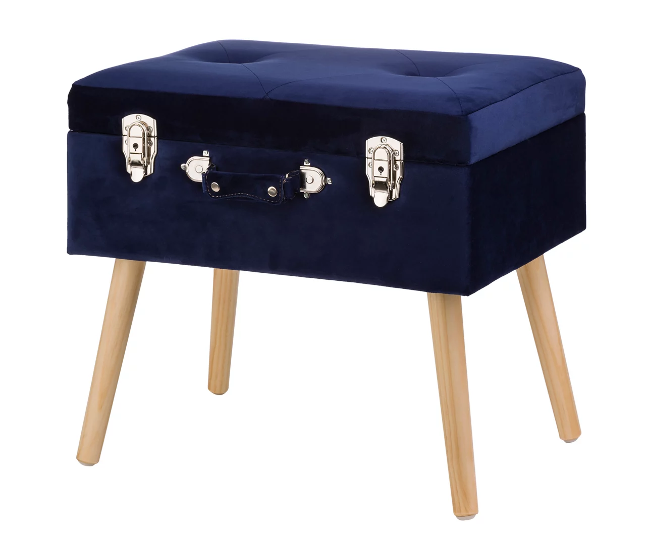 Glitzhome Velvet Suitcase Storage Stool 2 Glitzhome Velvet Suitcase Storage Stool - Image 2