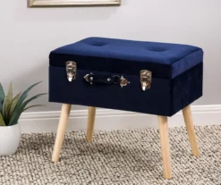 Glitzhome Velvet Suitcase Storage Stool 22 Glitzhome Velvet Suitcase Storage Stool -Northlight Outlet Home Store 810598944 A0 2