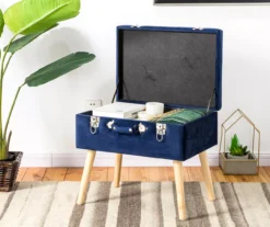 Glitzhome Velvet Suitcase Storage Stool 23 Glitzhome Velvet Suitcase Storage Stool -Northlight Outlet Home Store 810598944 A0 3