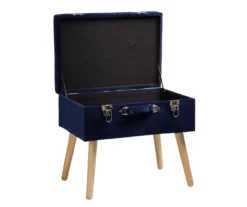 Glitzhome Velvet Suitcase Storage Stool 24 Glitzhome Velvet Suitcase Storage Stool -Northlight Outlet Home Store 810598944 A0 4