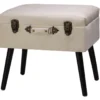 Seashell White Velvet Suitcase Storage Stool