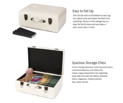 Seashell White Velvet Suitcase Storage Stool -Northlight Outlet Home Store 810598945 A0 7