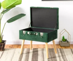 Glitzhome Velvet Suitcase Storage Stool 16 Glitzhome Velvet Suitcase Storage Stool -Northlight Outlet Home Store 810598947 A0 2