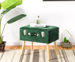 Glitzhome Velvet Suitcase Storage Stool 17 Glitzhome Velvet Suitcase Storage Stool -Northlight Outlet Home Store 810598947 A0 3