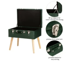 Glitzhome Velvet Suitcase Storage Stool 19 Glitzhome Velvet Suitcase Storage Stool -Northlight Outlet Home Store 810598947 A0 5