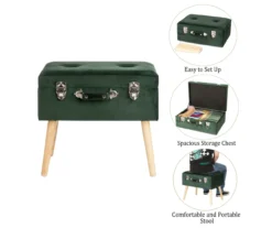 Glitzhome Velvet Suitcase Storage Stool 21 Glitzhome Velvet Suitcase Storage Stool -Northlight Outlet Home Store 810598947 A0 7